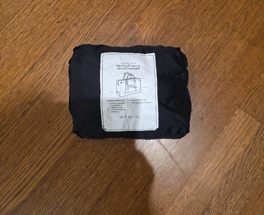 Black Packable Duffel Bag